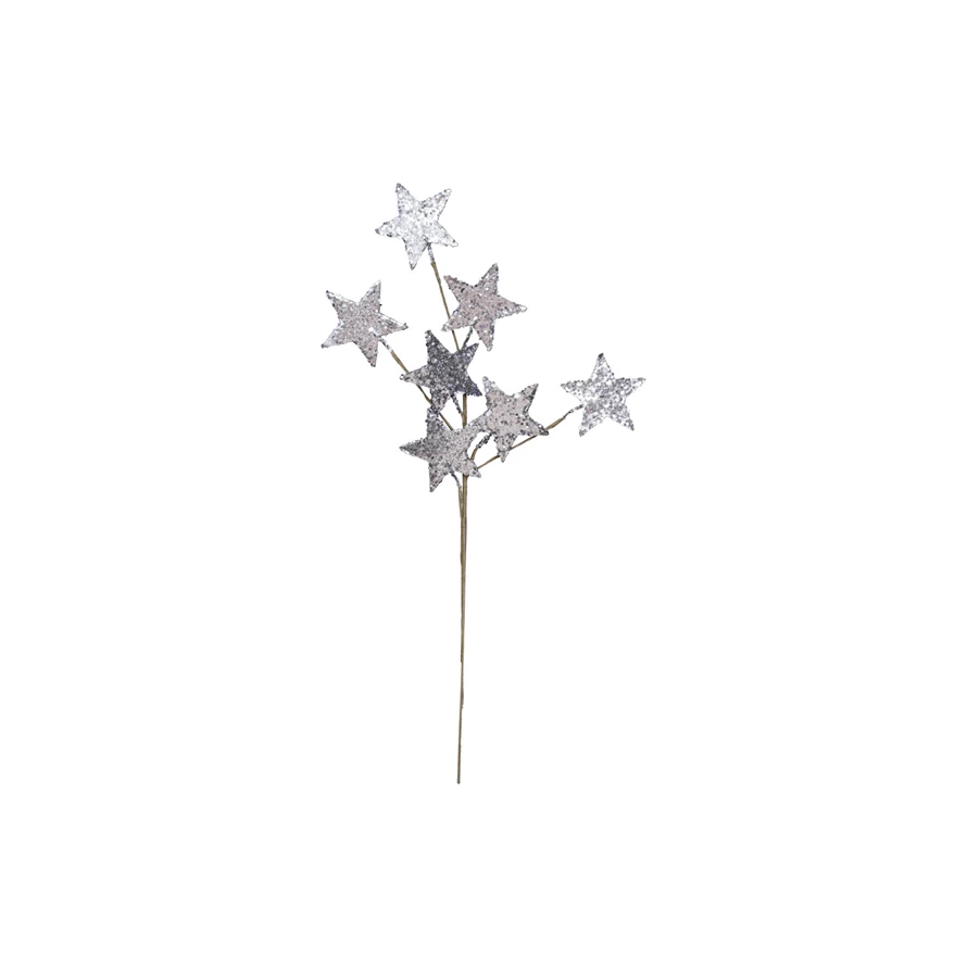 Paper Star Spray, Silver Glitter
