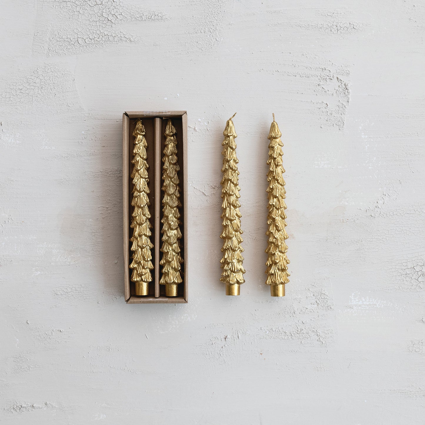 Gold Tree Shaped Taper Candles