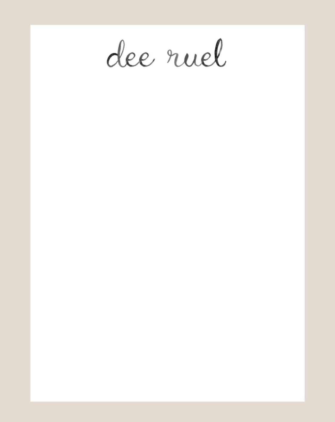 Dee watercolor font custom notepad
