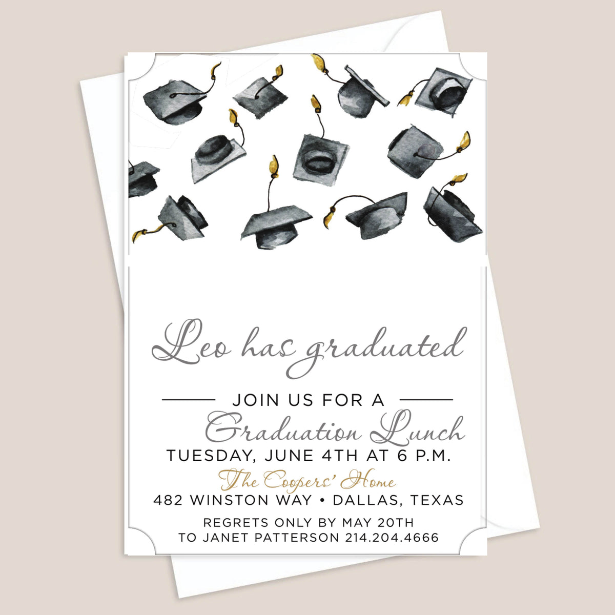 Hats Off Graduation Announcement