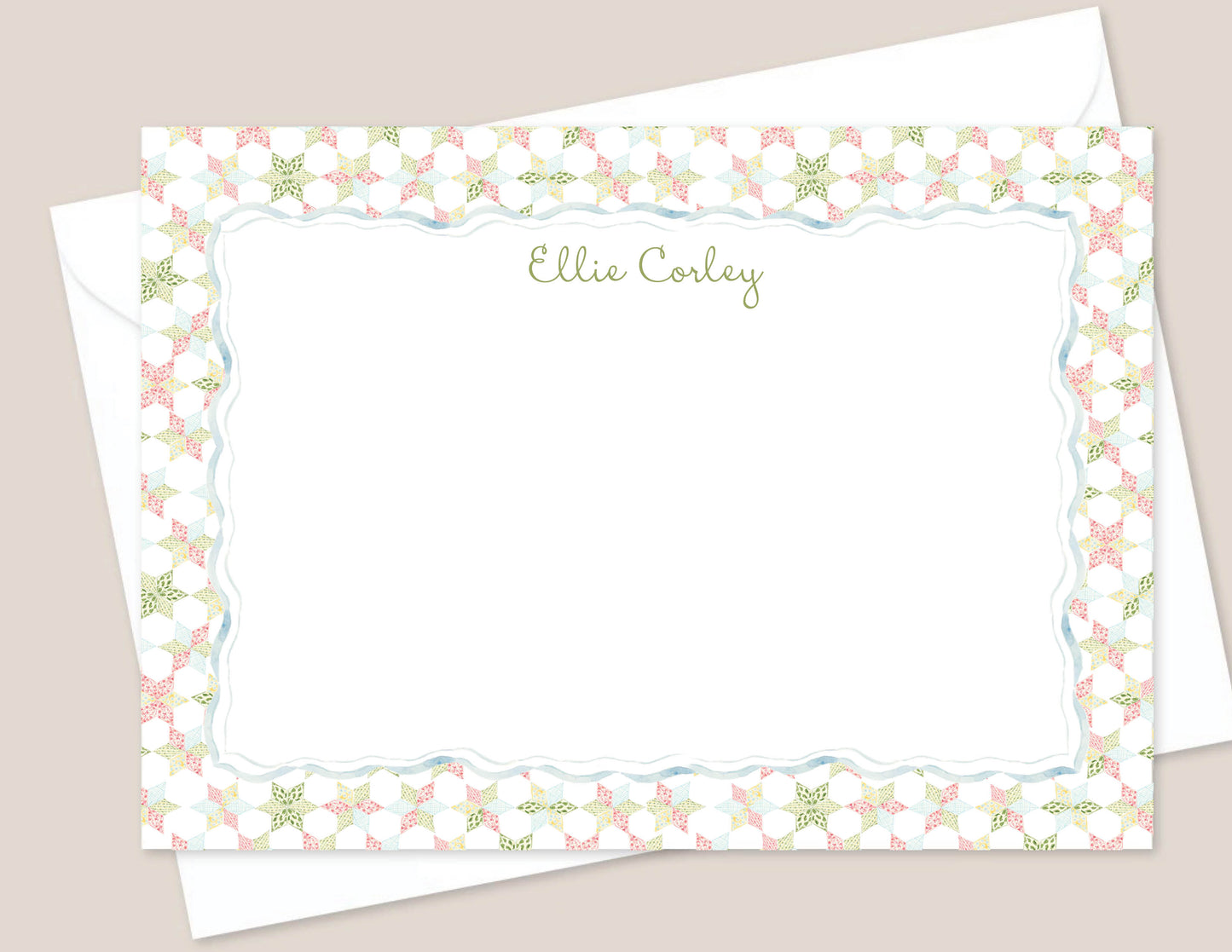 quilted pattern stationery