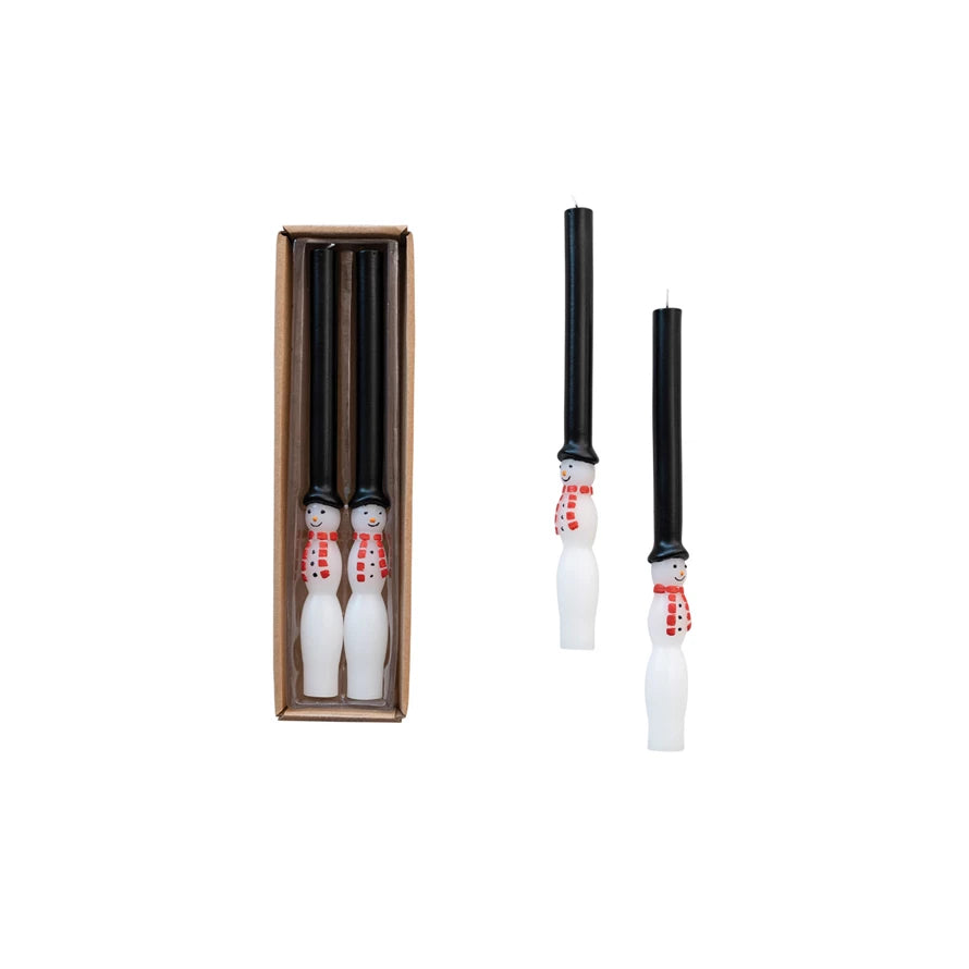Snowman Tapered Candles