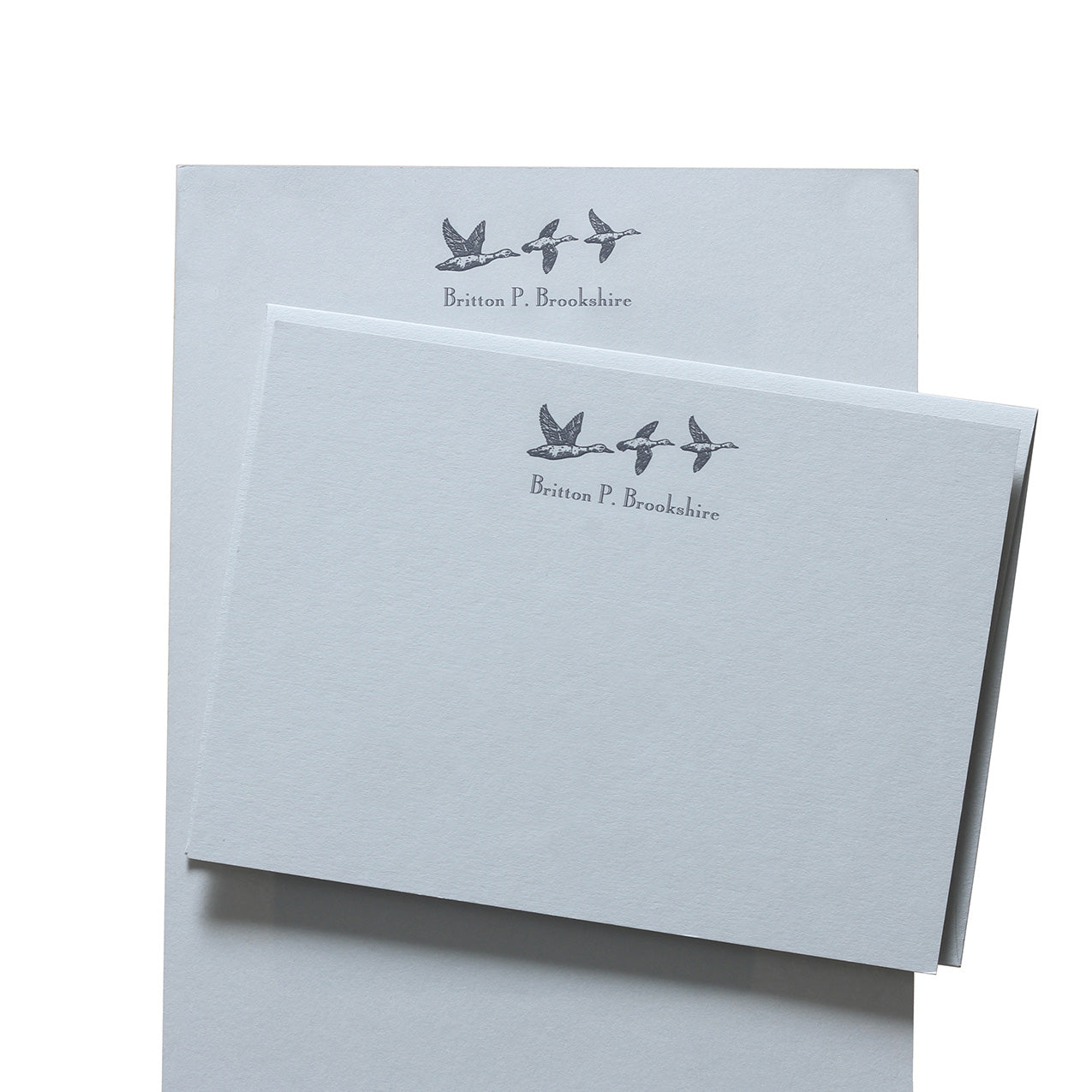 bird stationery notecards blue on blue