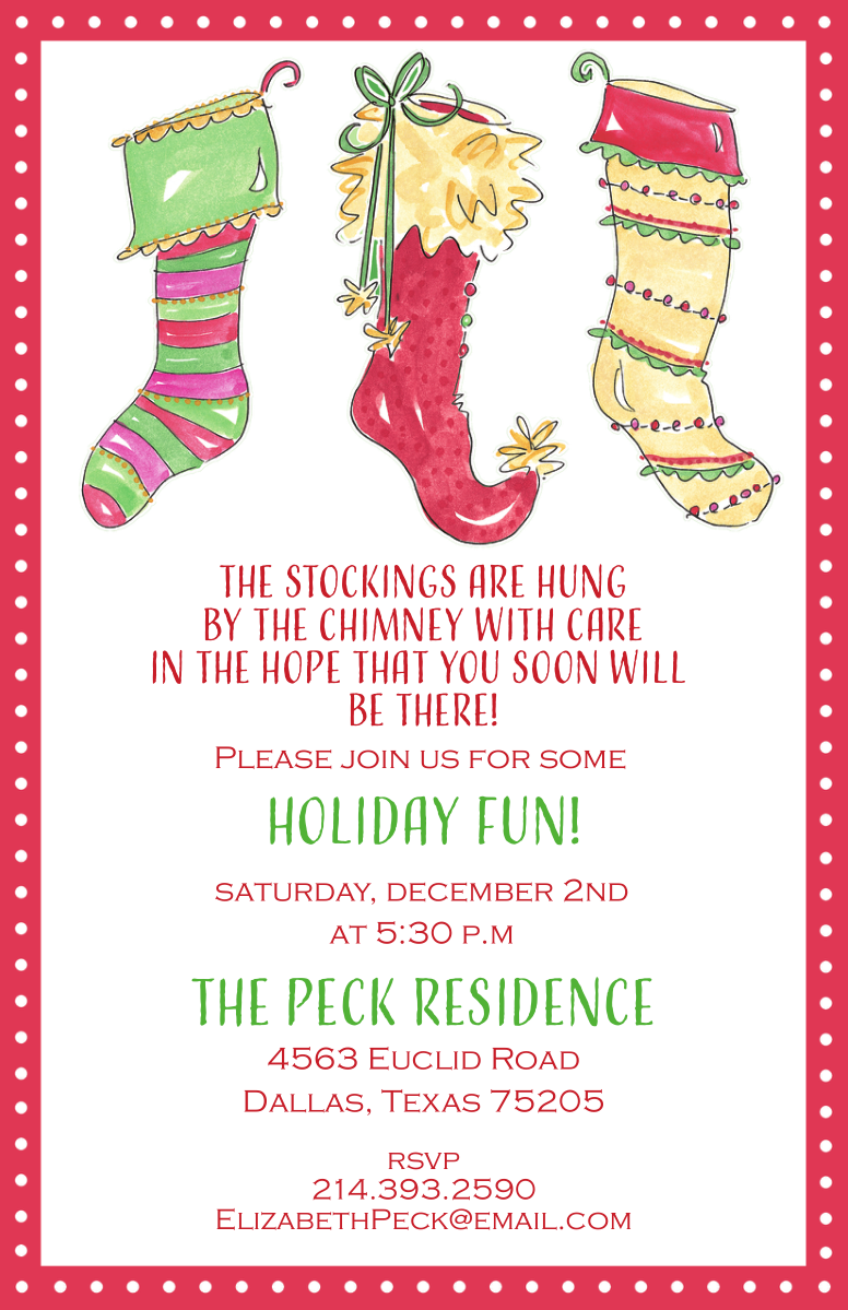 Three Stockings Invitation