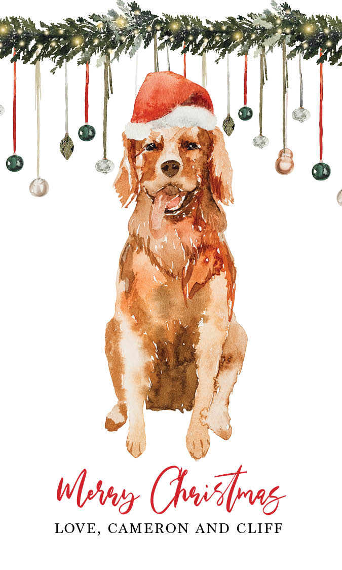 Golden Retriever Merry Christmas Gift Tags