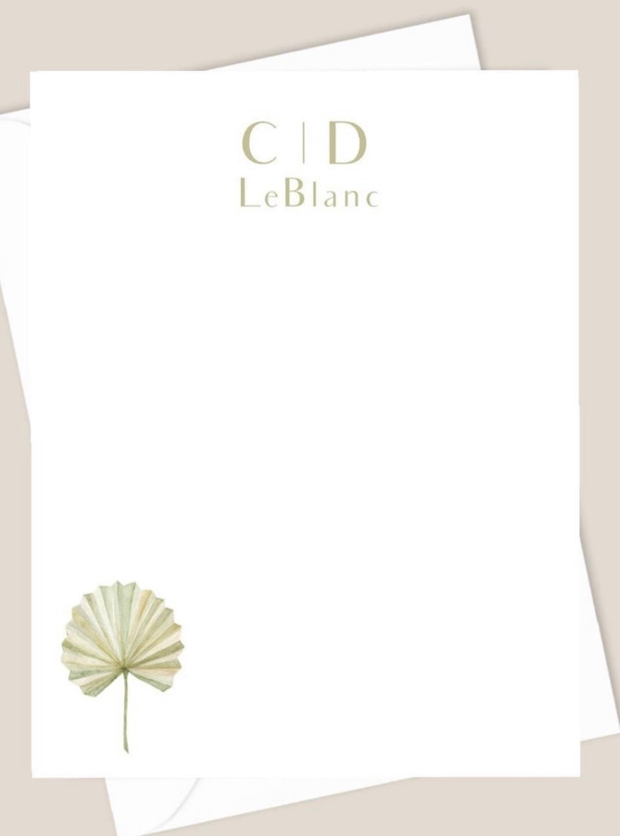 Couples stationery with palm