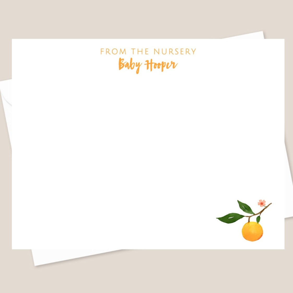 “From the nursery of” Clementines Stationery