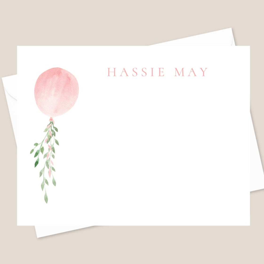 Ballon with Greenery Stationery