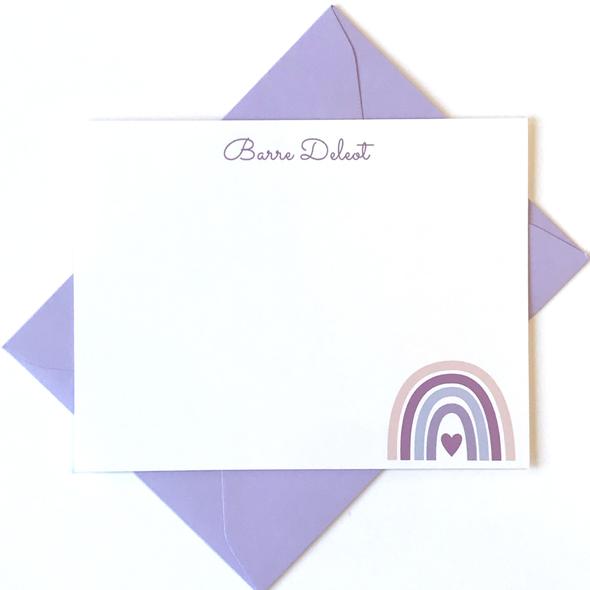 Purple Rainbow Stationery