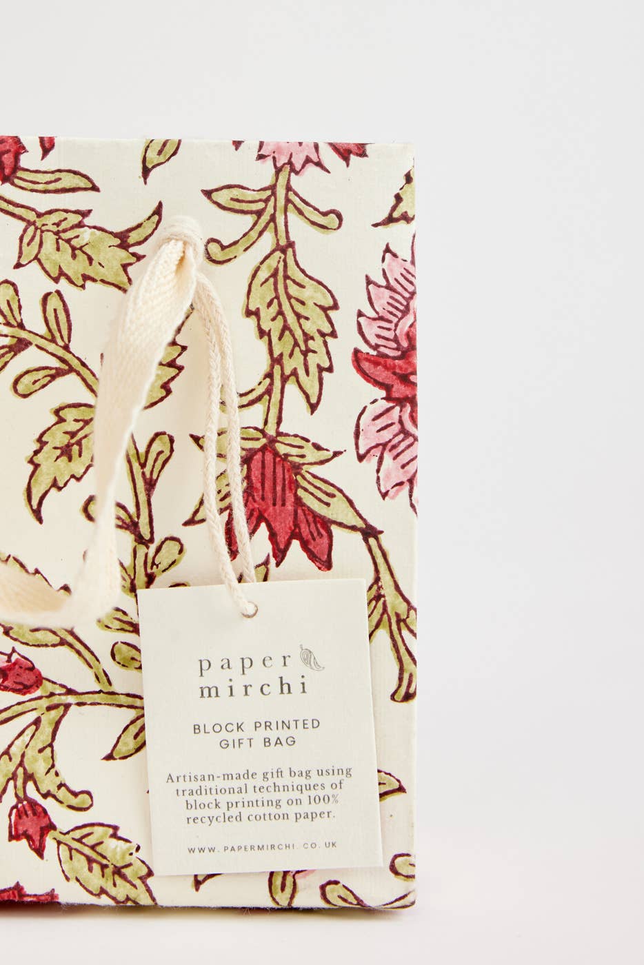 Scarlet Small Hand Block Printed Gift Bags