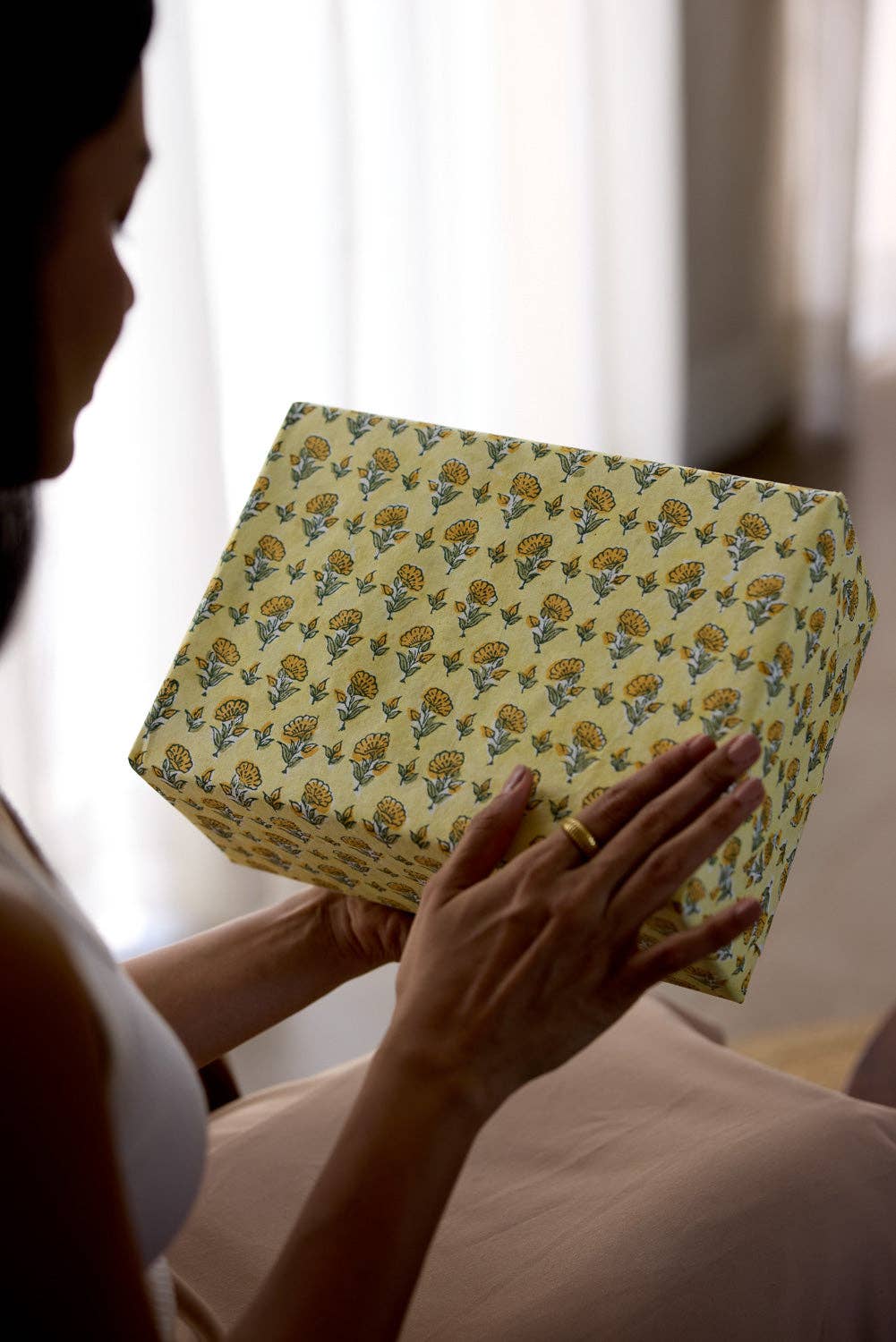 Ditsy Floral Sunshine Wrapping Paper Sheets