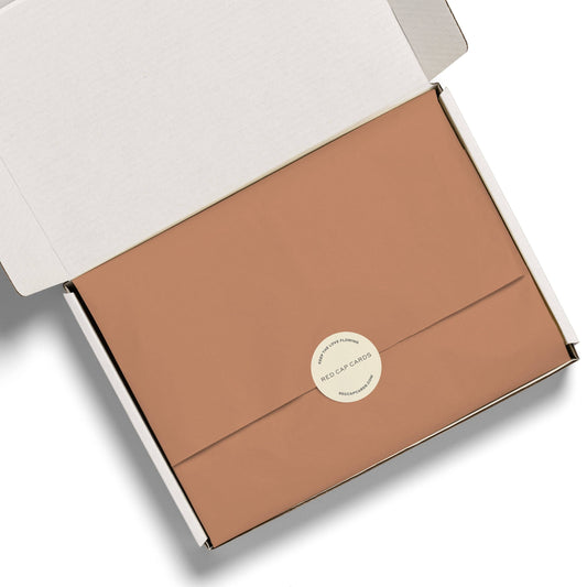 Red Cap Cards - Peach tissue paper