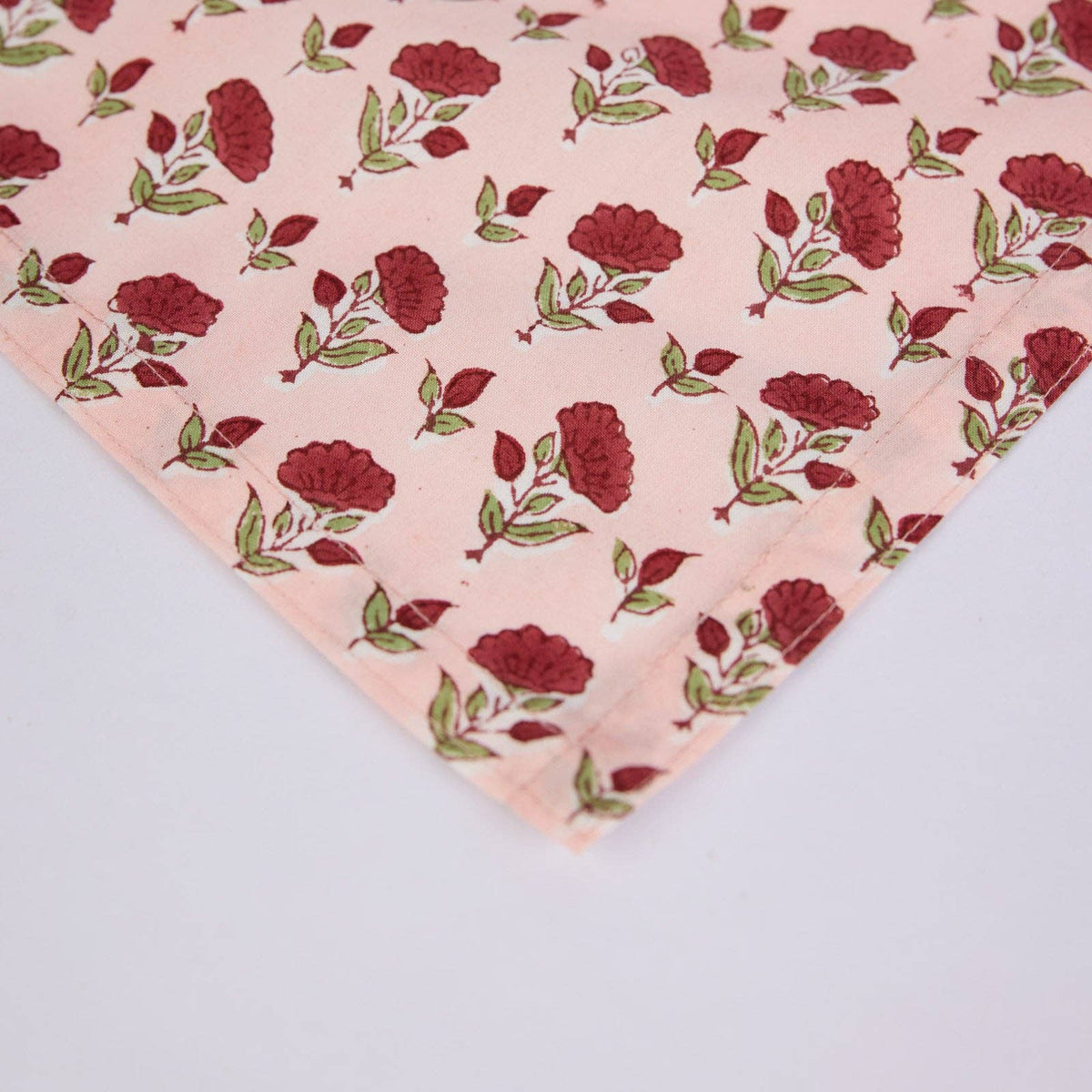 Block Printed Napkins Set of 4 - Ditsy Floral Scarlet
