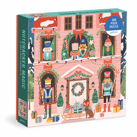 Jigsaw puzzle box with Nutcracker design on a white background