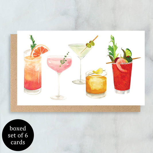 Abigail Jayne Design - Cocktails Mini Cards- Boxed Set of 6