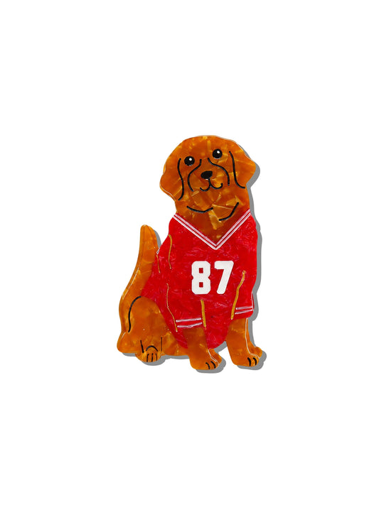 Hand-painted Football Dog Claw Hair Clip