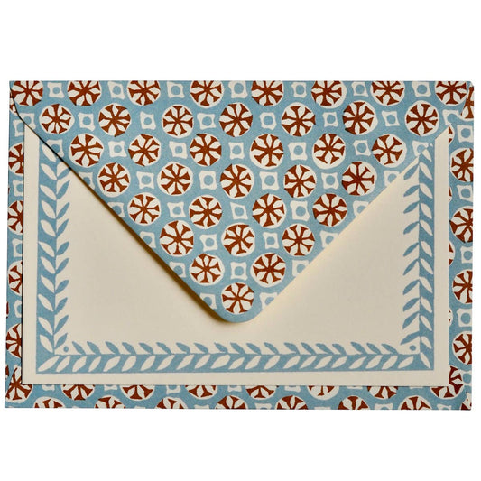 Sea Urchin Sky and Cocoa Set of Notecards and Envelopes