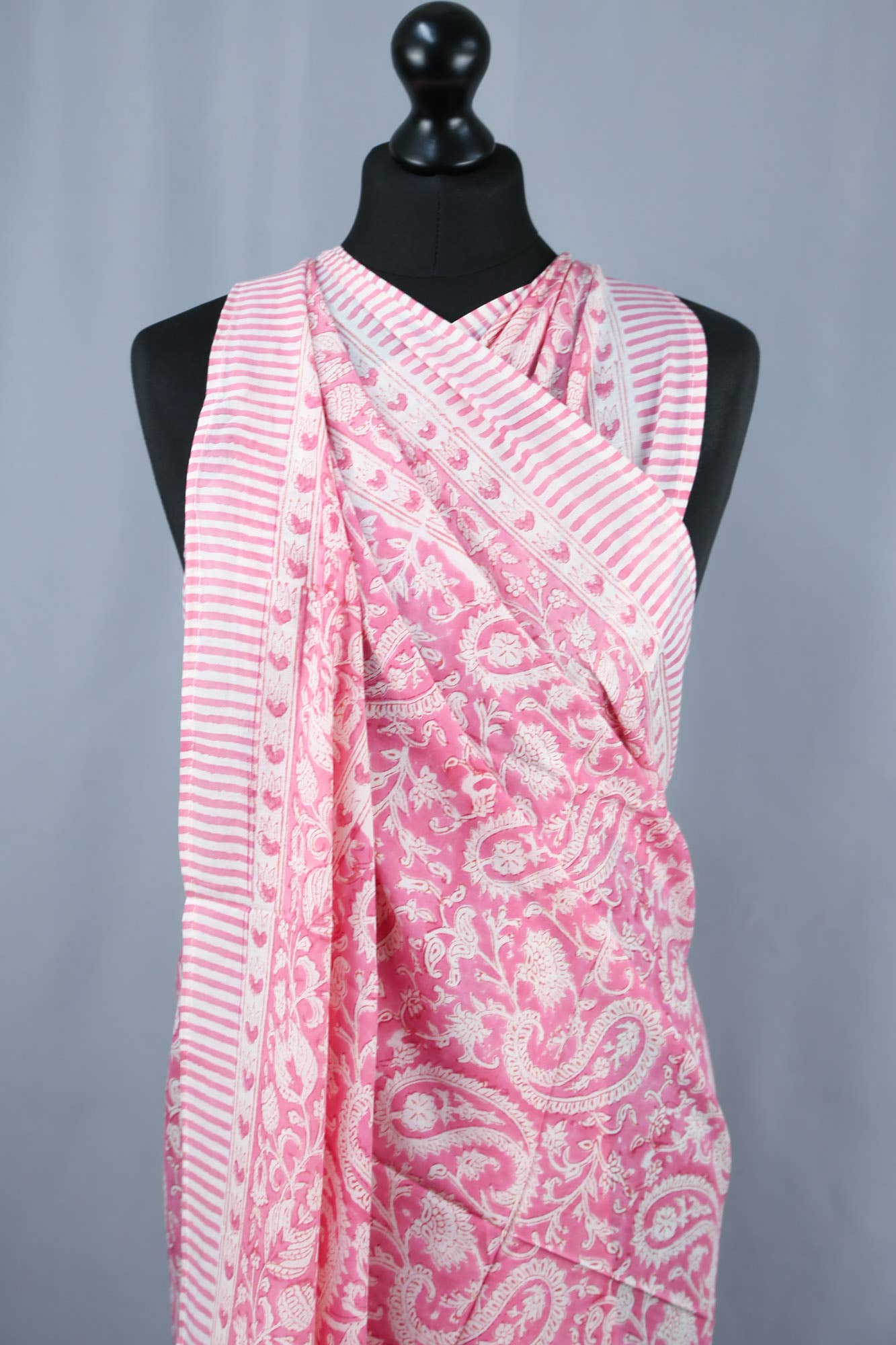 Pink Paisley Beach Coverup Sarong Pareo-Kantha Decor