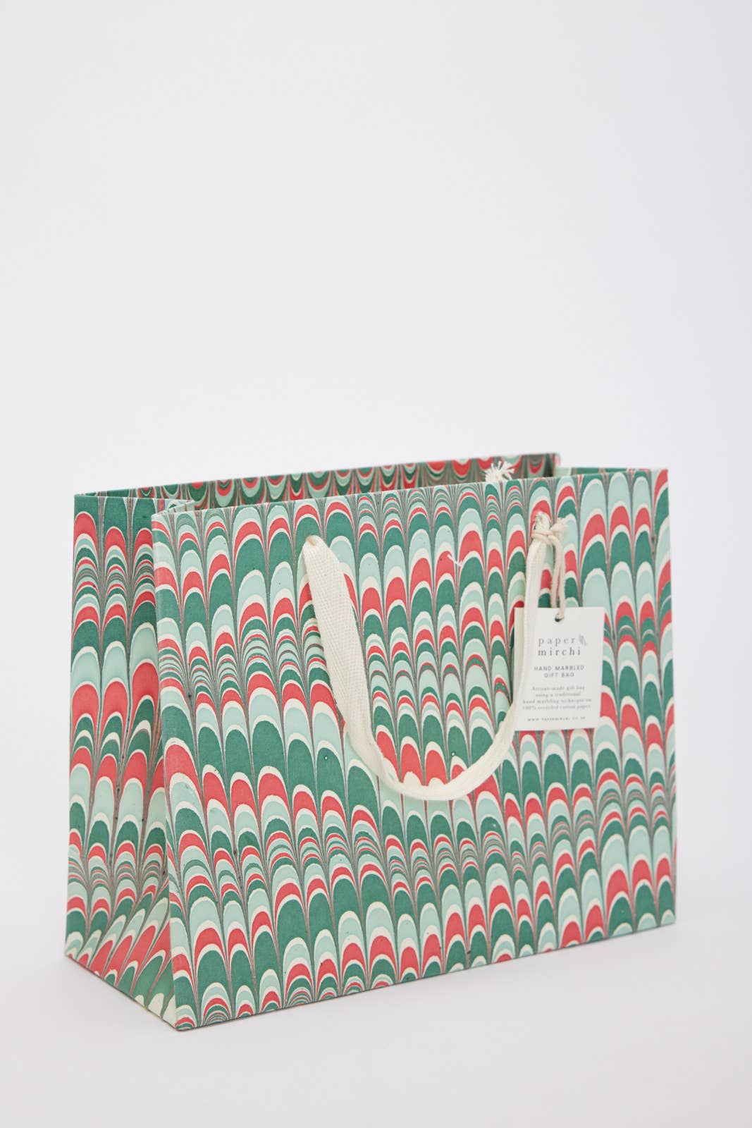 Christmas Splendor Med Hand Marbled Gift Bag
