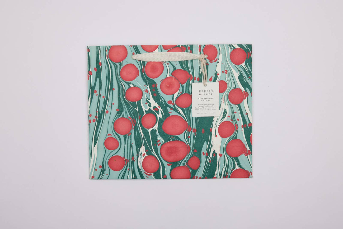 Christmas Splendor Med Hand Marbled Gift Bag