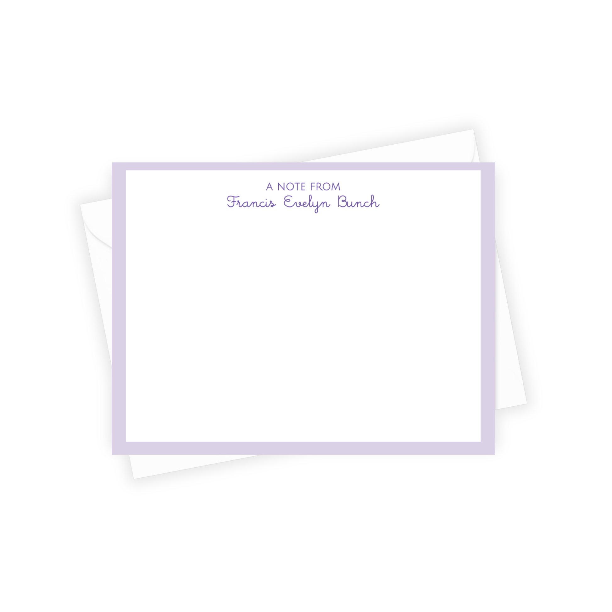 Solid Lilac border stationery