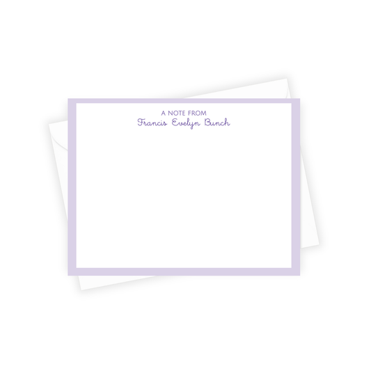 Solid Lilac border stationery