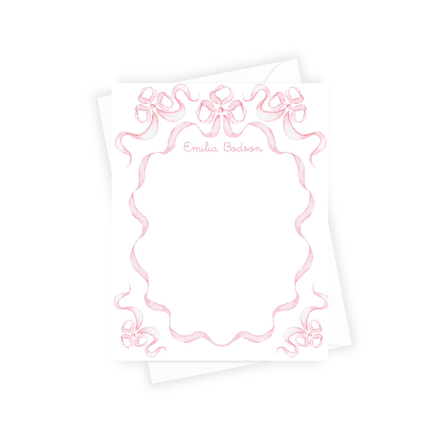 pink ribbon stationery