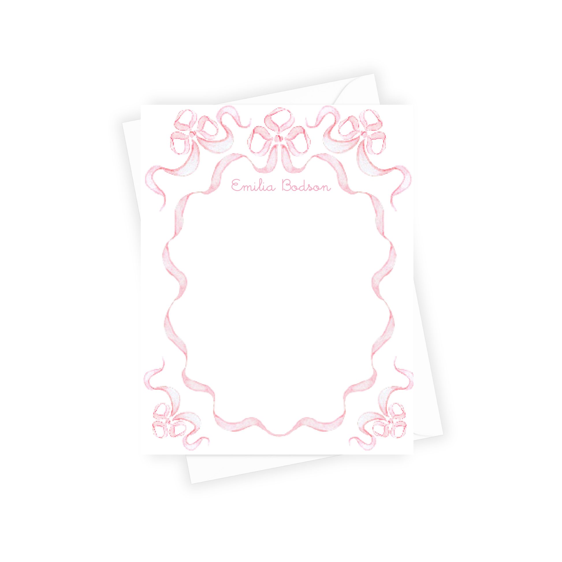 pink ribbon stationery