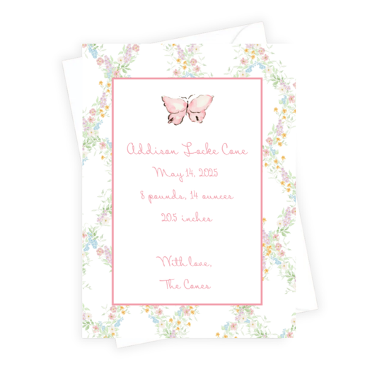 Butterfly Birth Announcement