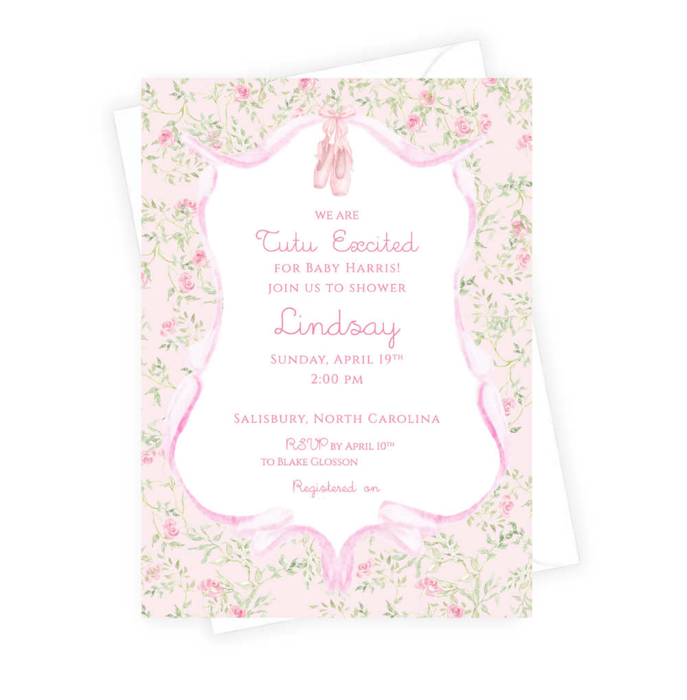 Ballerina Baby Shower Invitation