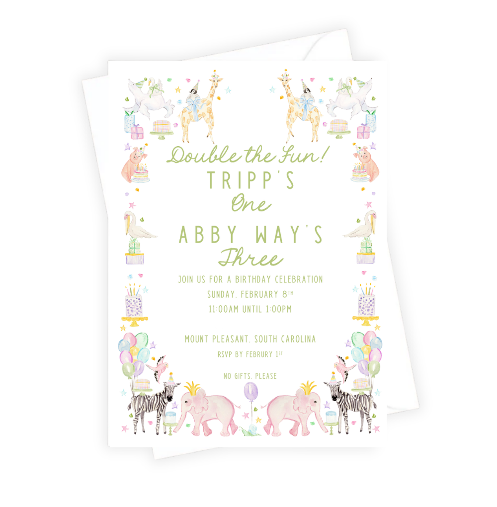 Double the Fun Birthday Invitation
