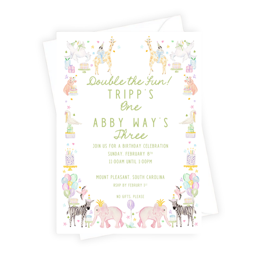 Double the Fun Birthday Invitation