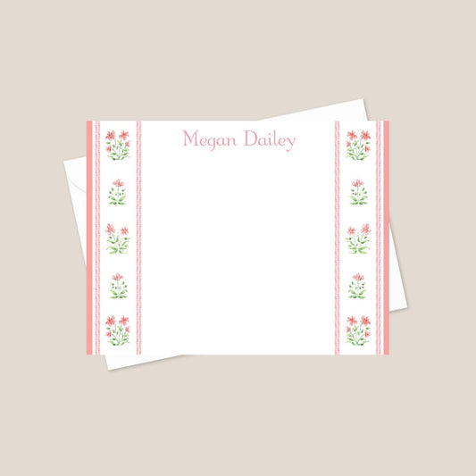 Pink Pattern Floral Stationery