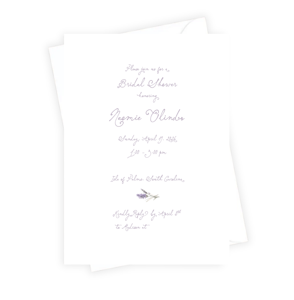 Lavender Bridal Shower Invitation
