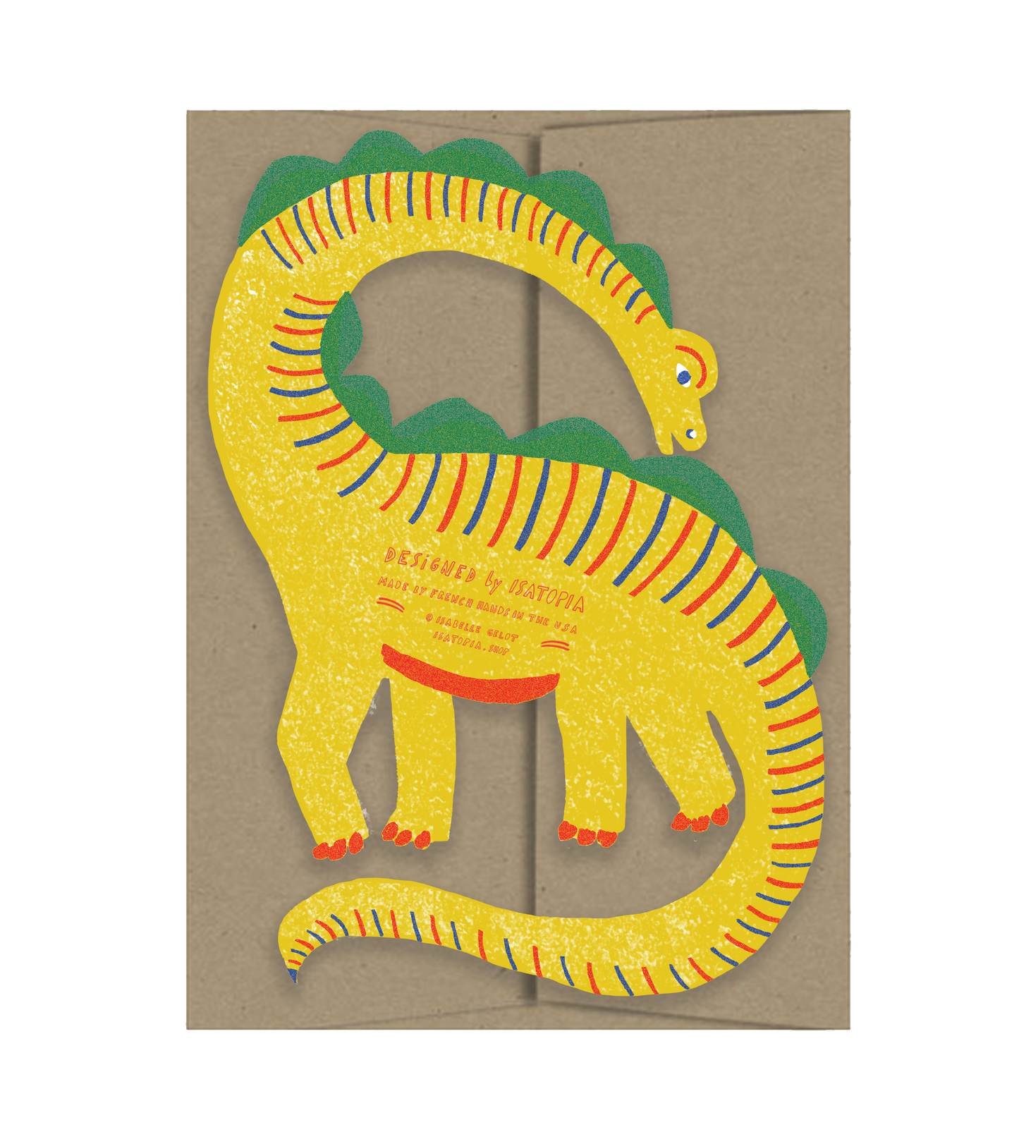 Isatopia - Yellow Dino  Playtime Collection - Die Cut Card