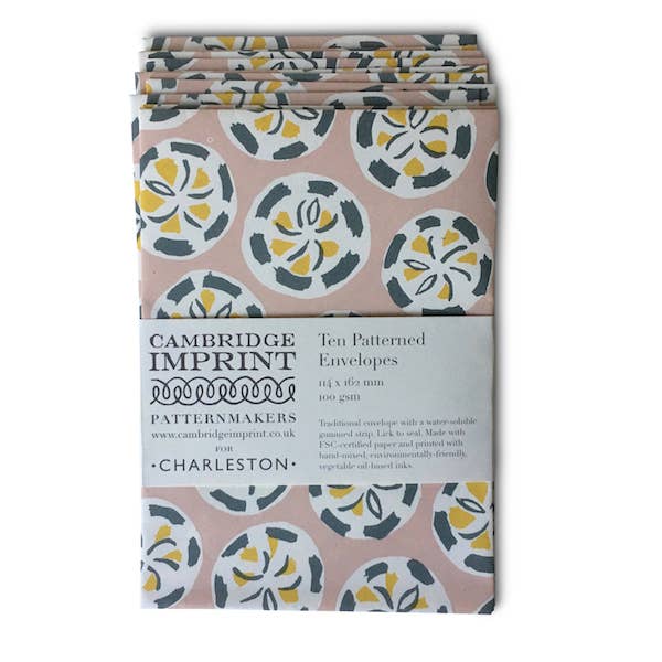 Cambridge Imprint - Packet of Ten Patterned Envelopes Charleston Roundel