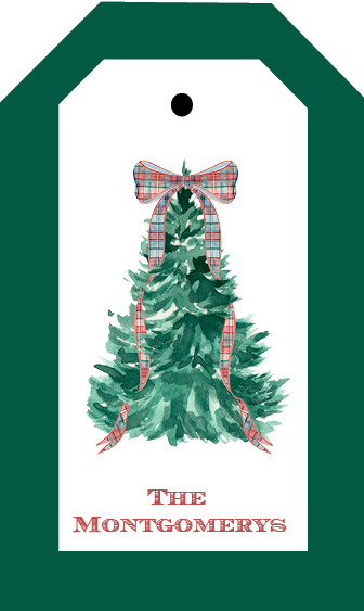 Plaid Bow Tree Tag
