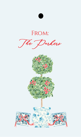 Chinoiserie Christmas Tag