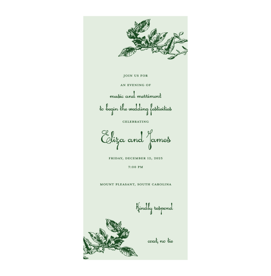 Green Goddess Welcome Party Invitation