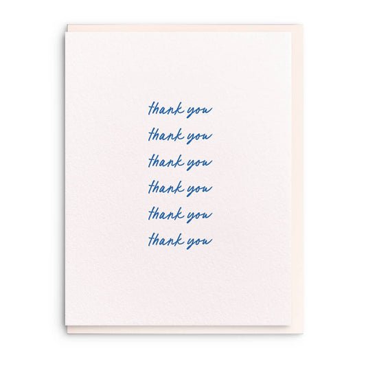 Dahlia Press - Thank You Script - Letterpress Thank You Greeting Card