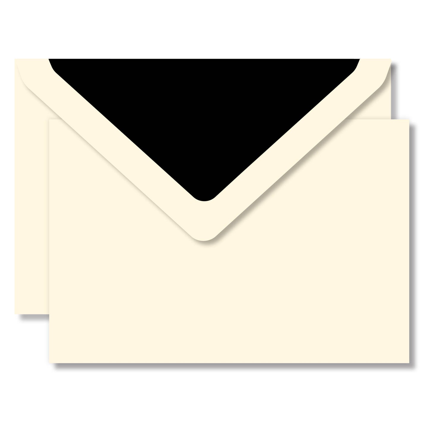 Laid Note Card Box Cream Laid/ Lining Navy Blue