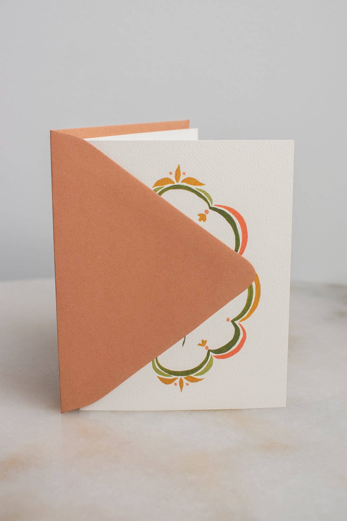 Orange Floral Thank You Cards
