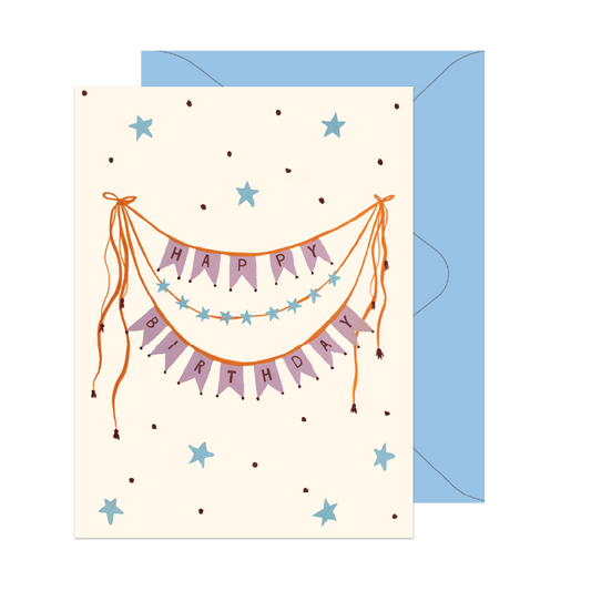 Star Bunting Banner Birthday Card