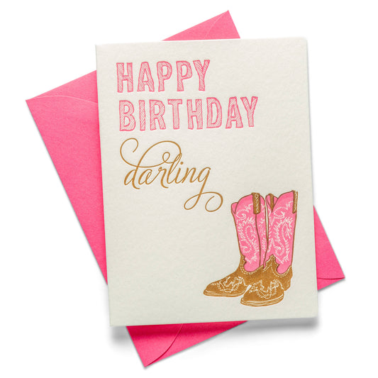 Happy Birthday Darling | Letterpress Greeting Card |Birthday