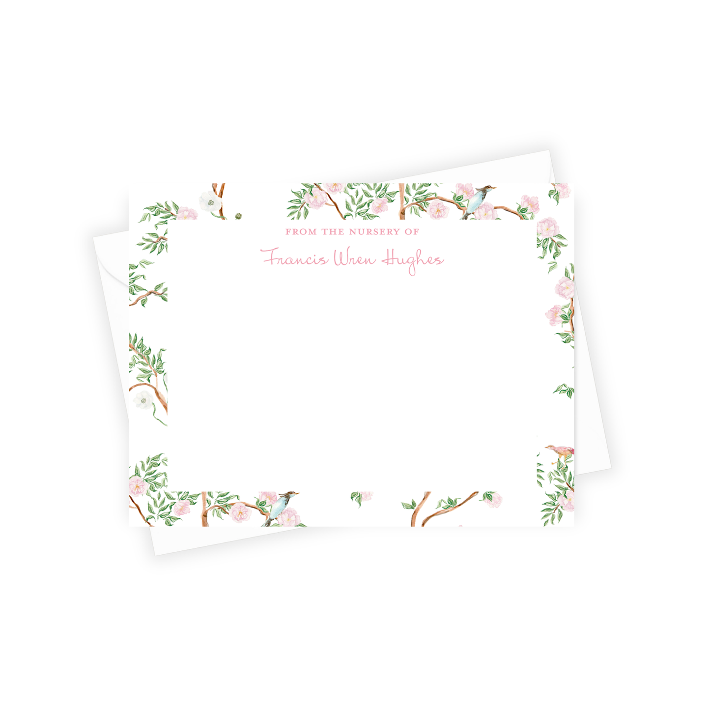 Floral border design with text on a white background
