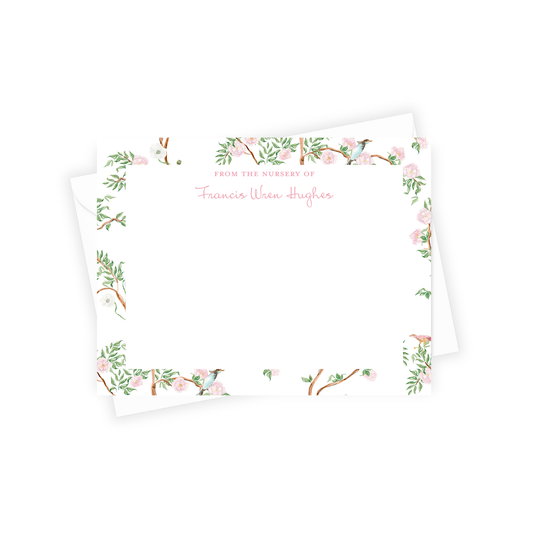 Floral border design with text on a white background