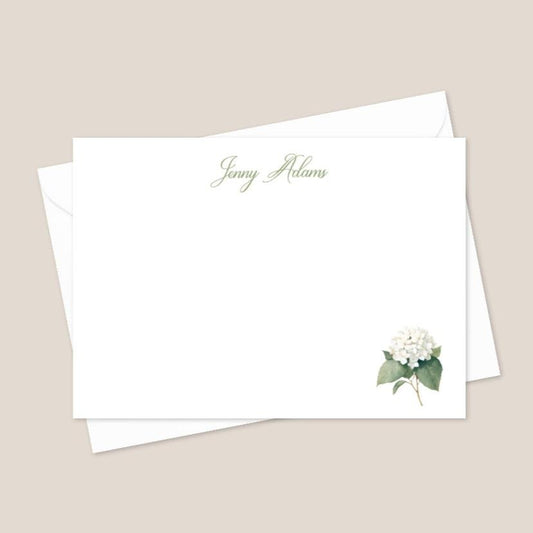 White  Hydrangea Stationery