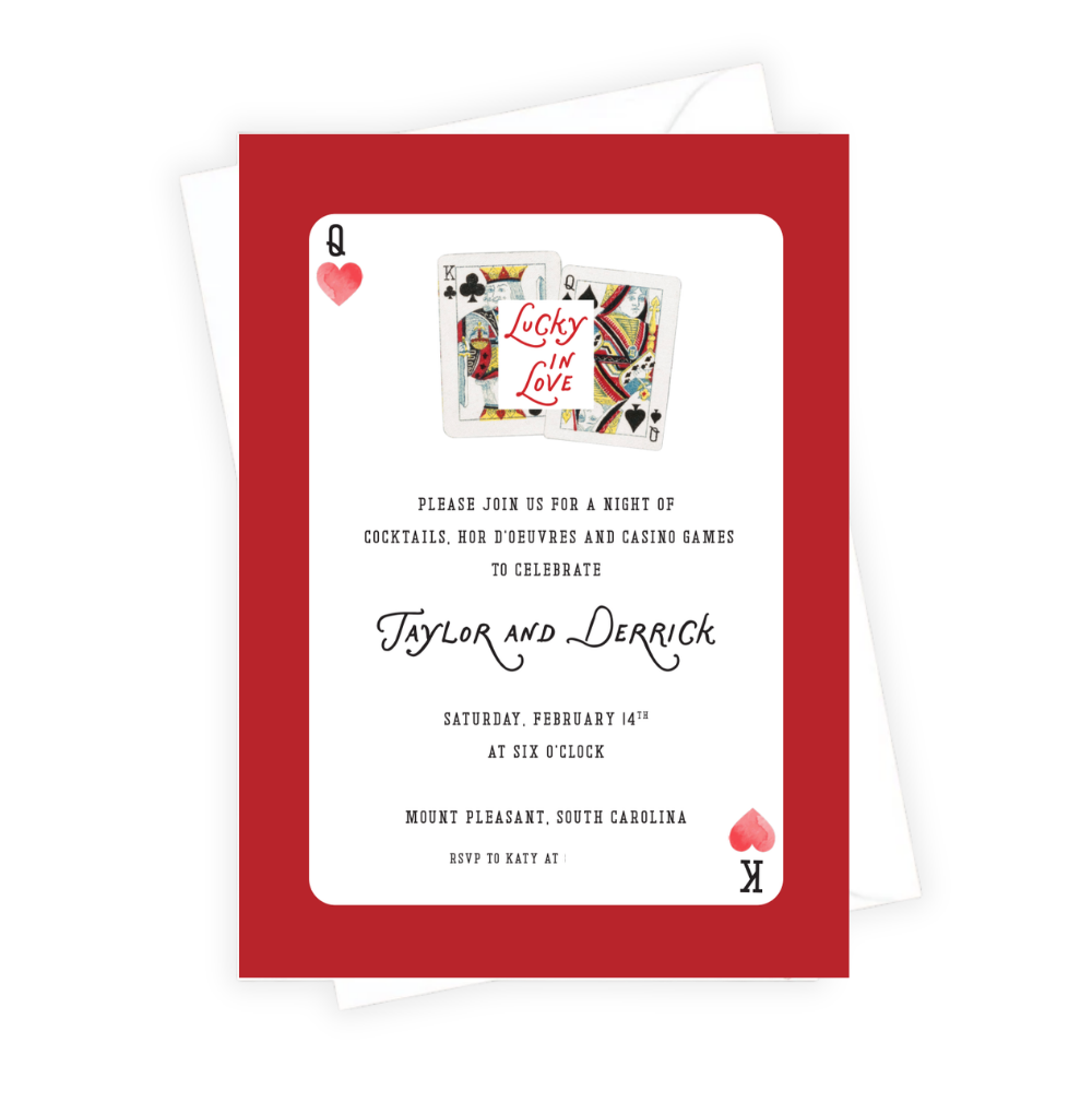 Lucky in Love Engagement Party Invitation