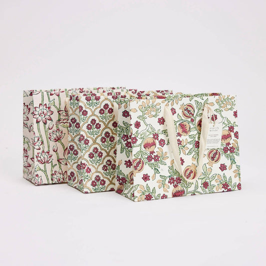 Cherry Medium Hand Block Printed Gift Bag