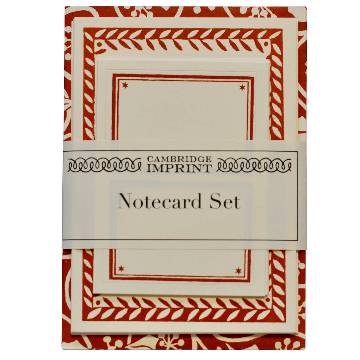 Small Ivy Stripe Russet Set of Notecards and Envelopes